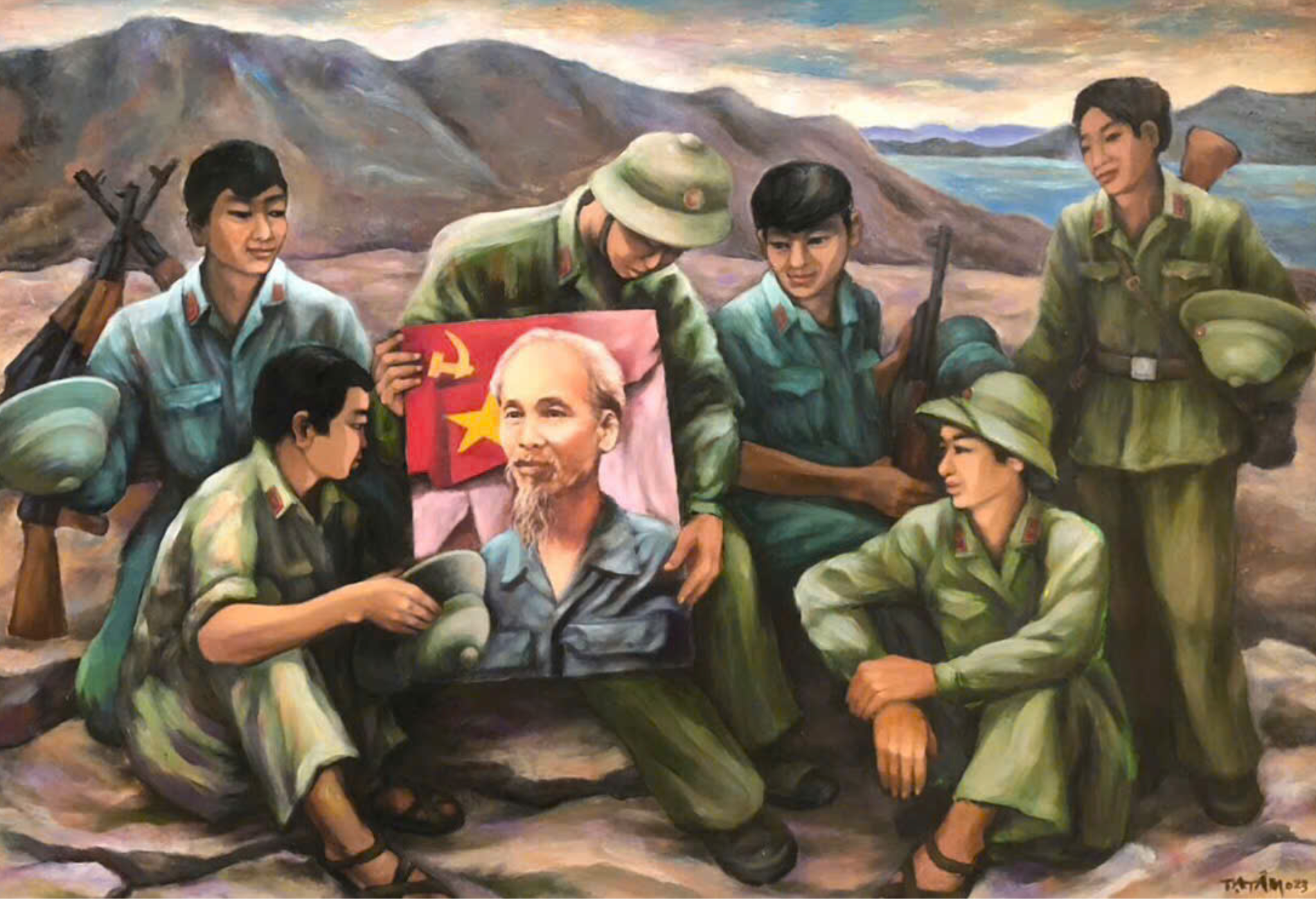 những hoạ sĩ vẽ Bác bằng trái tim 00006