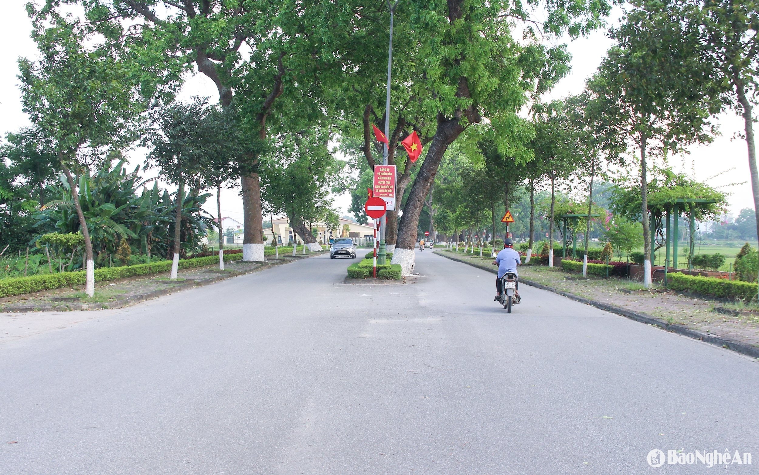 Bộ mặt nông thôn xã Kim Liên ngày càng khang trang, xanh, sạch, đẹp. Ảnh: Mai Hoa