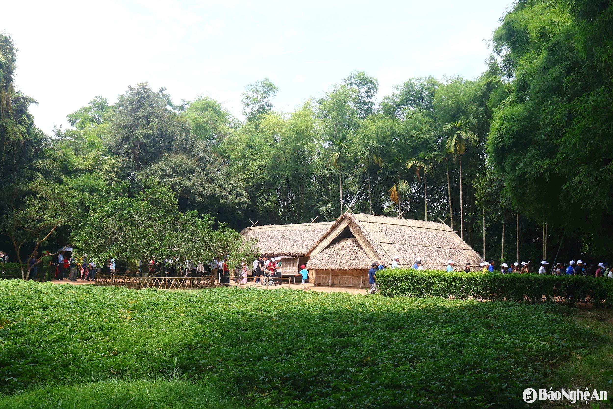 Từ mái nhà tranh quê ngoại, quê nội, từ truyền thống gia đình, quê hương đã góp phần hun đúc nên nhân cách đạo đức, tư tưởng vĩ đại của Chủ tịch Hồ Chí Minh - lãnh tụ kiệt xuất, Anh hùng giải phóng dân tộc, Danh nhân văn hoá thế giới. Ảnh: Huy Thư