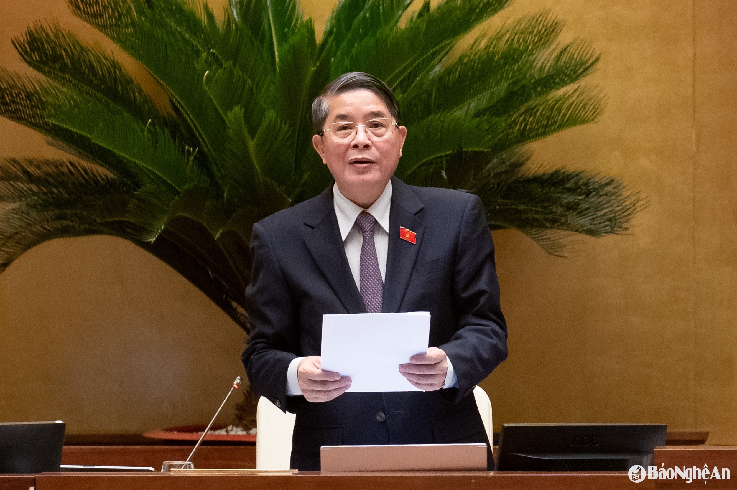 Phó Chủ tịch Quốc hội Nguyễn Đức Hải điều hành nội dung thảo luận dự án Luật Ngân sách Nhà nước (sửa đổi). Ảnh: Nam An