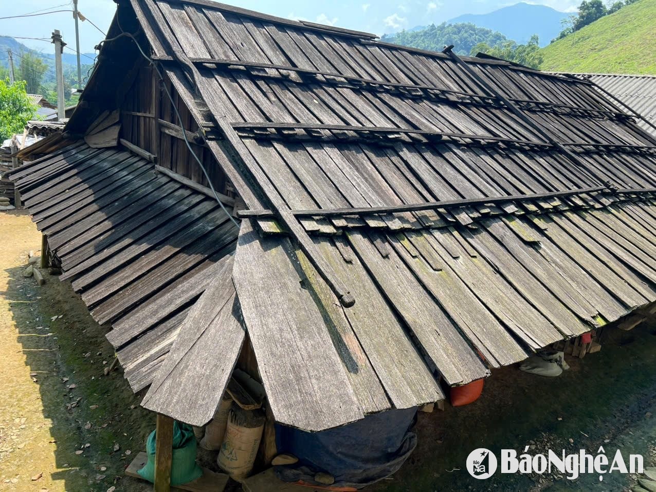Một mái nhà lợp mái Samu ở Kỳ Sơn. Ảnh Khánh Ly