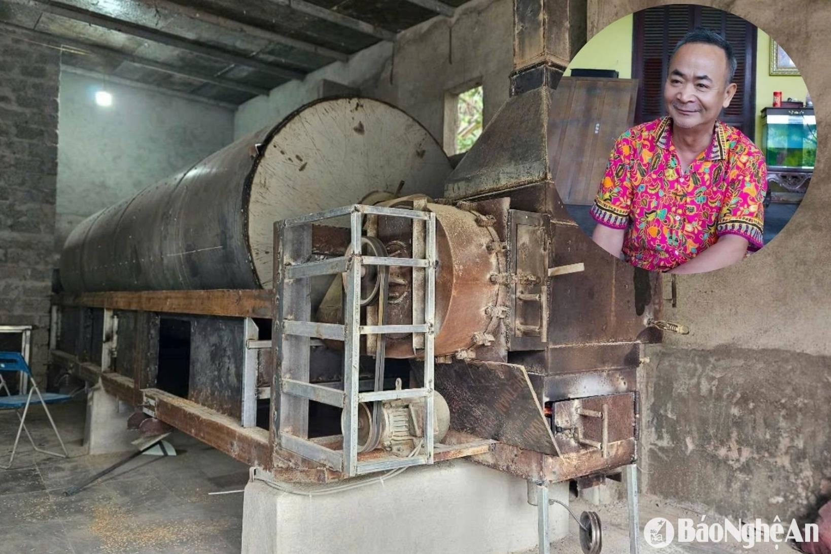Nông dân Nghệ An sáng chế máy sấy lúa từ ký ức đói nghèo