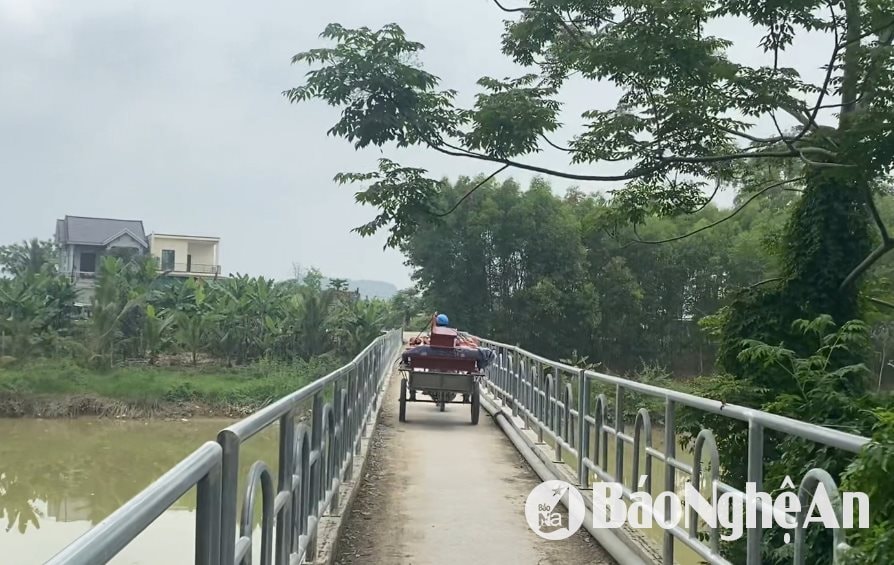 Cầu được tu sửa người dân xã Đô Thành yên tâm qua lại. Ảnh: Văn Trường