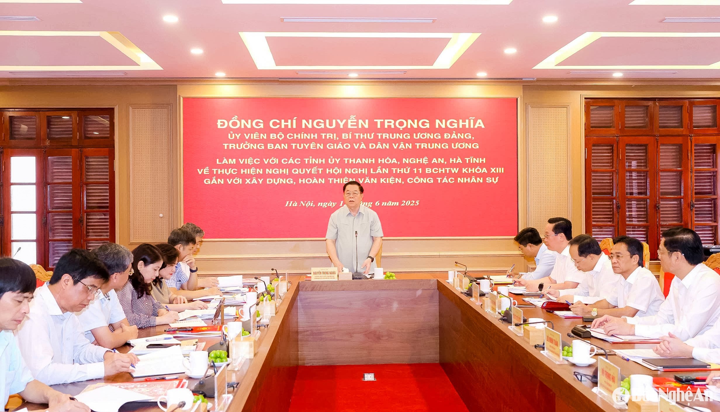 Trưởng Ban Tuyên giáo và Dân vận Trung ương làm việc với Tỉnh ủy 3 tỉnh: Thanh Hóa, Nghệ An, Hà Tĩnh