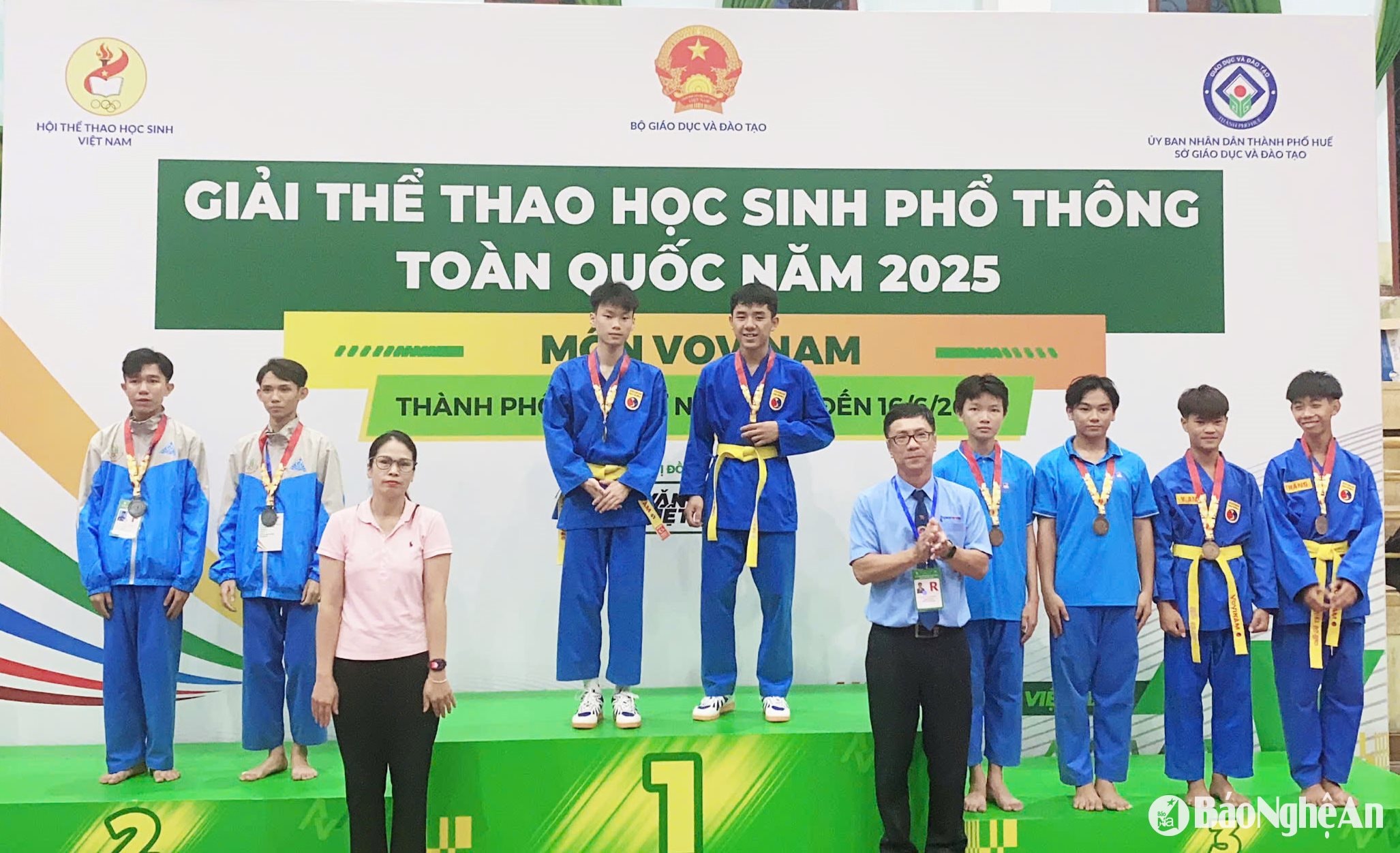 2 học sinh Nghệ An giành Huy chương Vàng vovinam nội dung song luyện