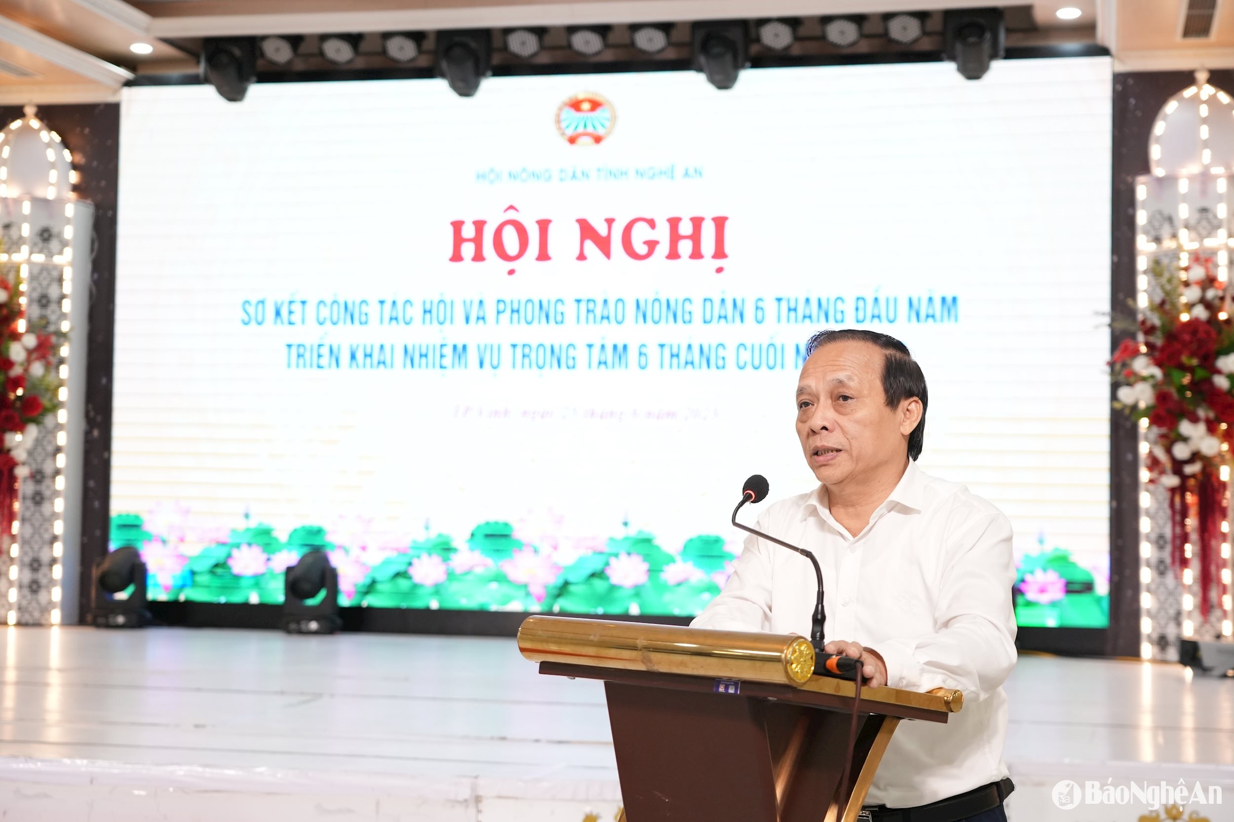 Đồng chí Nguyễn Quang Tùng, Chủ tịch Hội Nông dân tỉnh nhấn mạnh các nội dung trọng tâm công tác 6 tháng cuối năm 2025. Ảnh: T.P