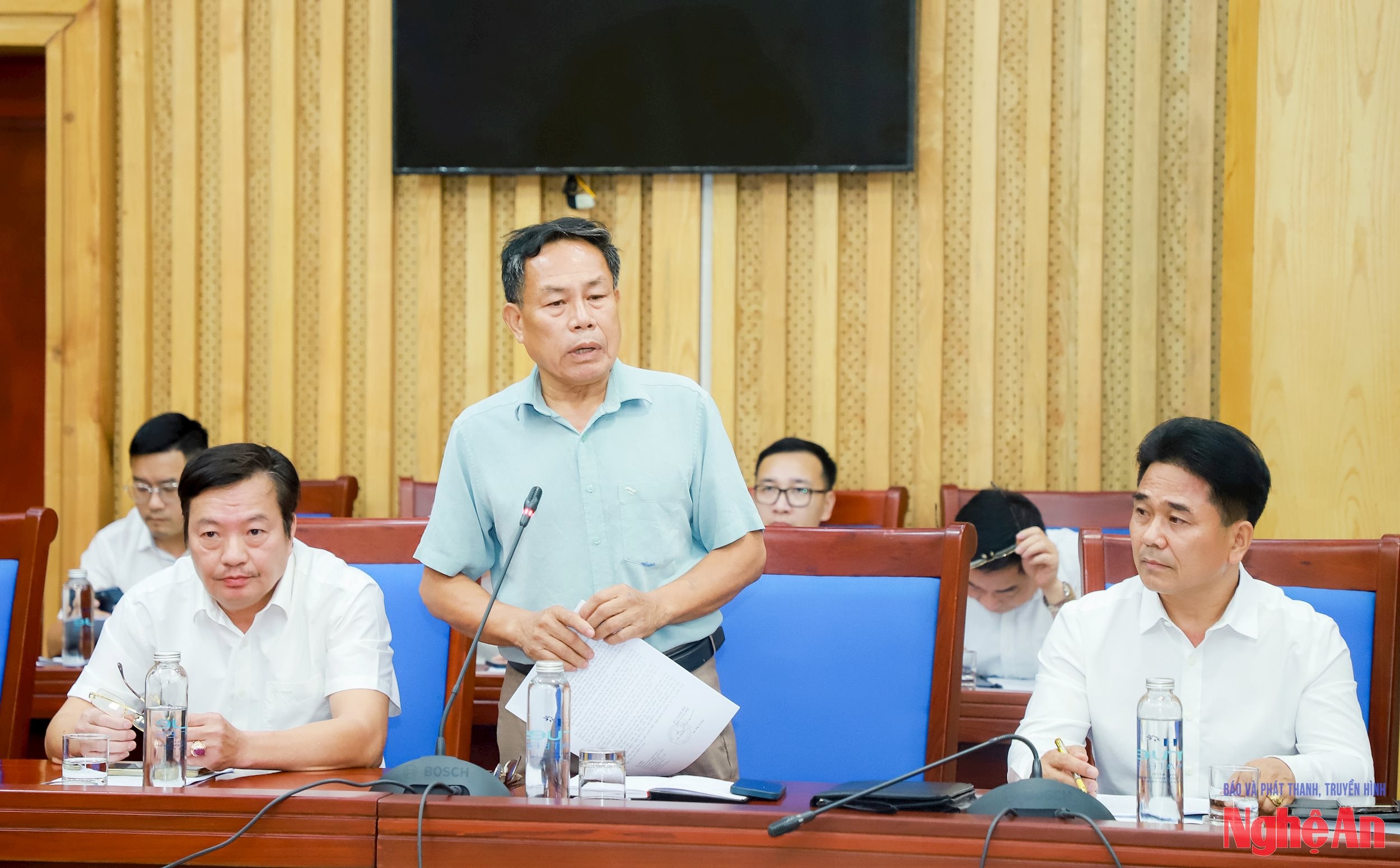 Ông Thái Đại Phong - Phó Chủ tịch Hội nghiệp Cựu chiến binh phát biểu tại cuộc làm việc. Ảnh: Thành Duy