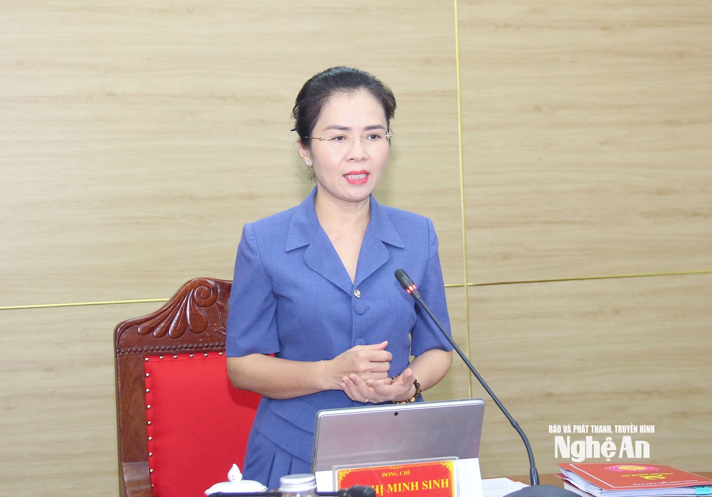 Đồng chí Võ Thị Minh Sinh yêu cầu tập trung đẩy mạnh tuyên truyền 4 nghị quyết quan trọng của Bộ Chính trị