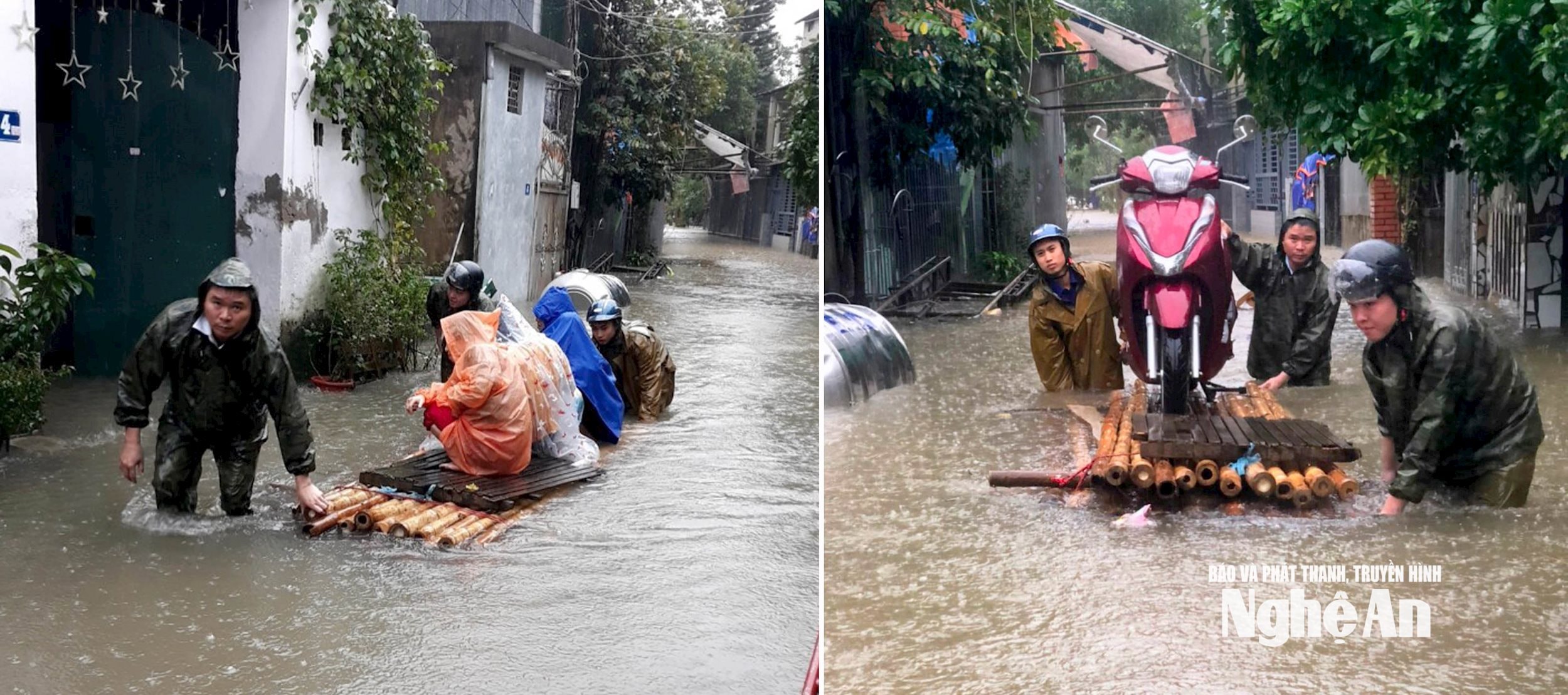 Ngập lụt tại phường Hồng Sơn ảnh Quang An