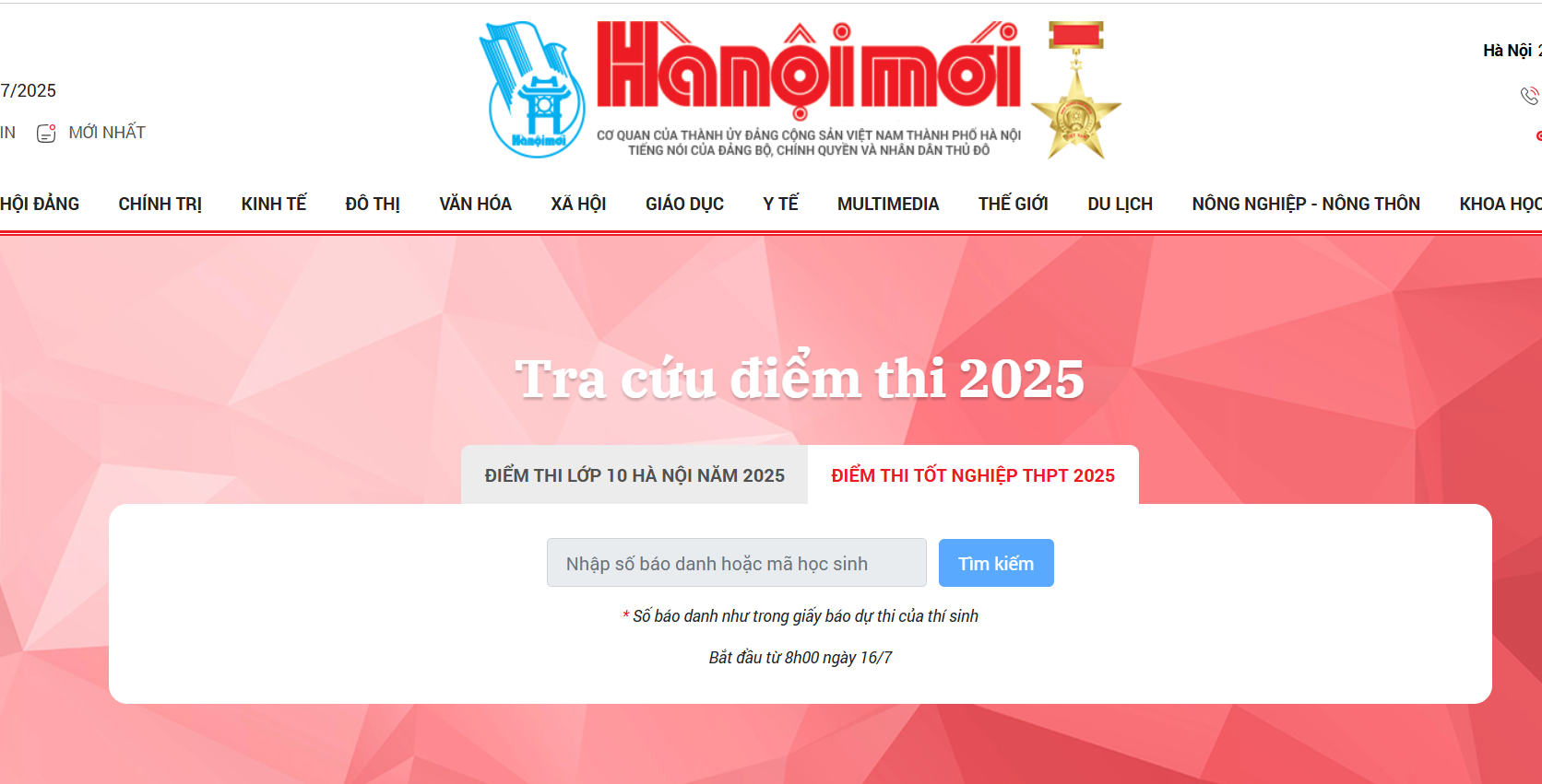 Không chỉ có thisinh.thithptquocgia.edu.vn, thí sinh lưu ngay các link tra cứu điểm thi THPT 2025 dưới đây để tránh giật lag