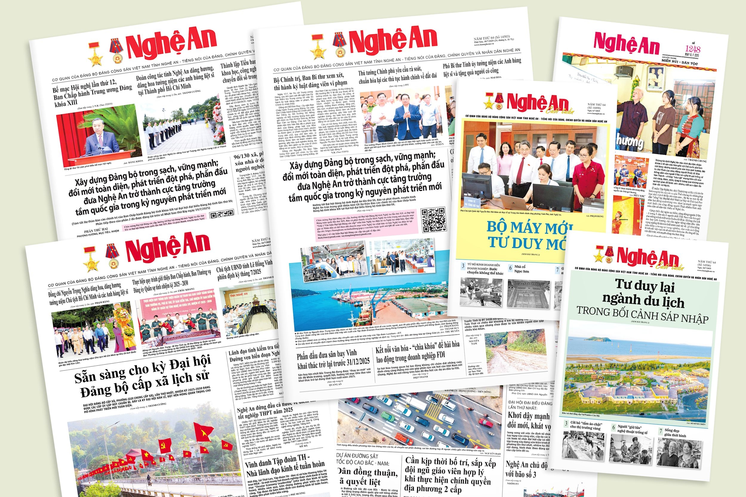 Một số ấn phẩm báo in của Báo và Phát thanh, Truyền hình Nghệ An. Ảnh tư liệu