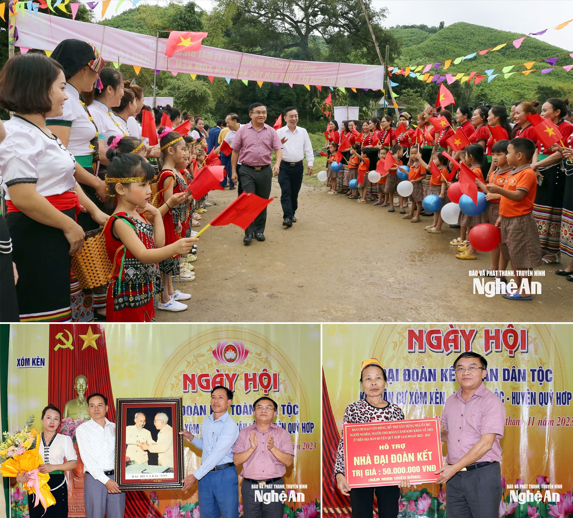 Đồng chí Ngọc Kim Nam - Ủy viên Ban Thường vụ Tỉnh ủy, Trưởng ban Tuyên giáo và Dân vận Tỉnh ủy vui ngày hội Đại đoàn kết Ảnh Thanh Quỳnh