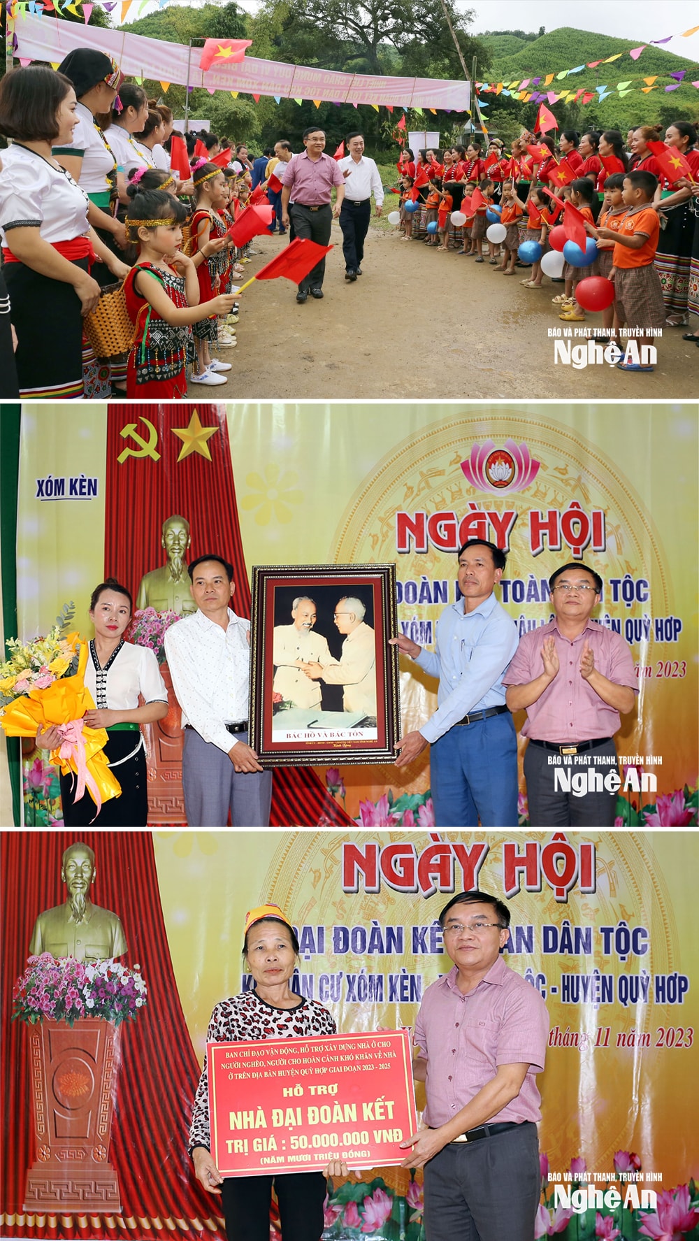 Đồng chí Ngọc Kim Nam - Ủy viên Ban Thường vụ Tỉnh ủy, Trưởng ban Tuyên giáo và Dân vận Tỉnh ủy vui ngày hội Đại đoàn kết Ảnh Thanh Quỳnh