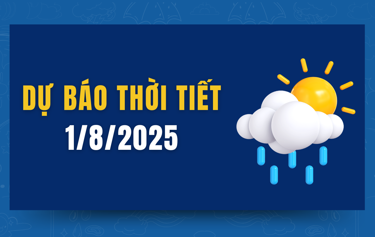 Dự báo thời tiết 1/8/2025: Bắc Bộ, Trung Bộ nắng nóng 39°C, Nam Bộ mưa dông diện rộng