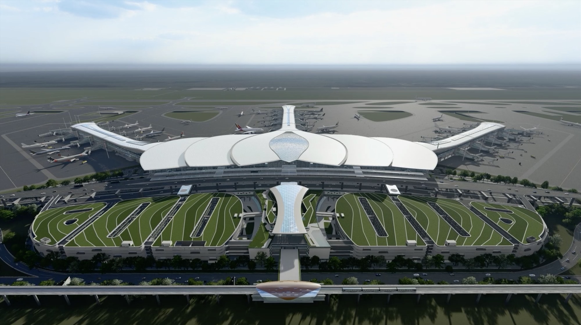 Phối cảnh nhà ga sân bay Long Thành hiện đại nhất Việt Nam