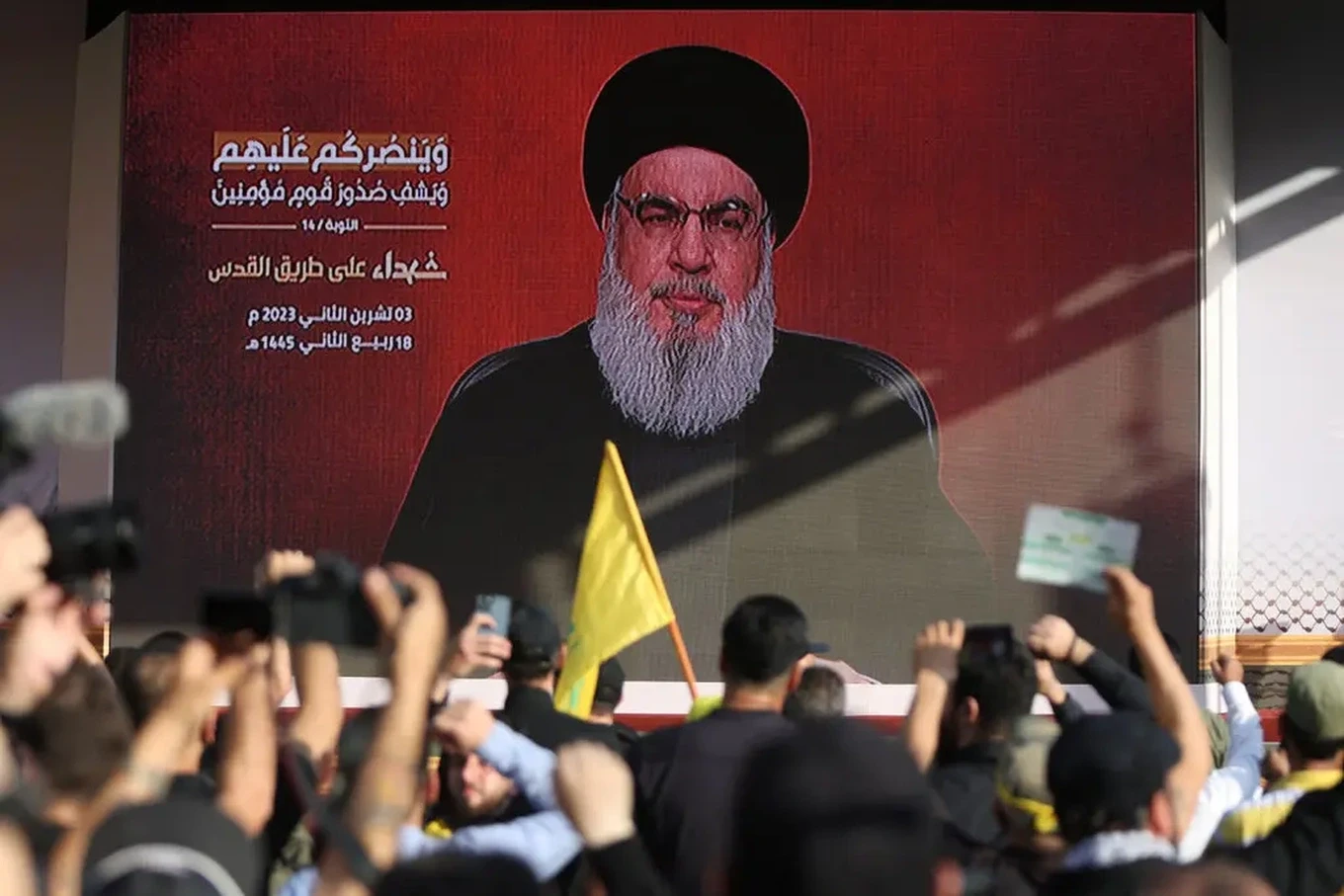 Thủ lĩnh Hezbollah Hassan Nasrallah lần đầu lên tiếng về xung đột Israel - Hamas (Ảnh: Reuters).