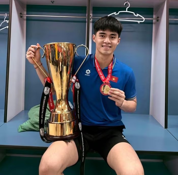 Thủ môn Trần Trung Kiên tái xuất sau khi vô địch U23 Đông Nam Á 2025. Ảnh- FBNV