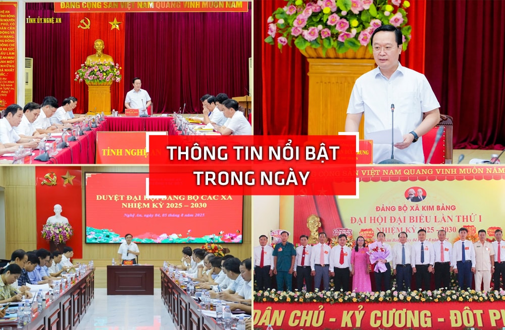 Nghệ An: Thông tin nổi bật ngày 4/8