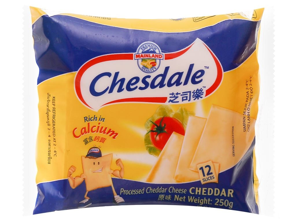 Phô mai lát vị sữa Chesdale Cheddar gói 250g tại Bách hoá XANH