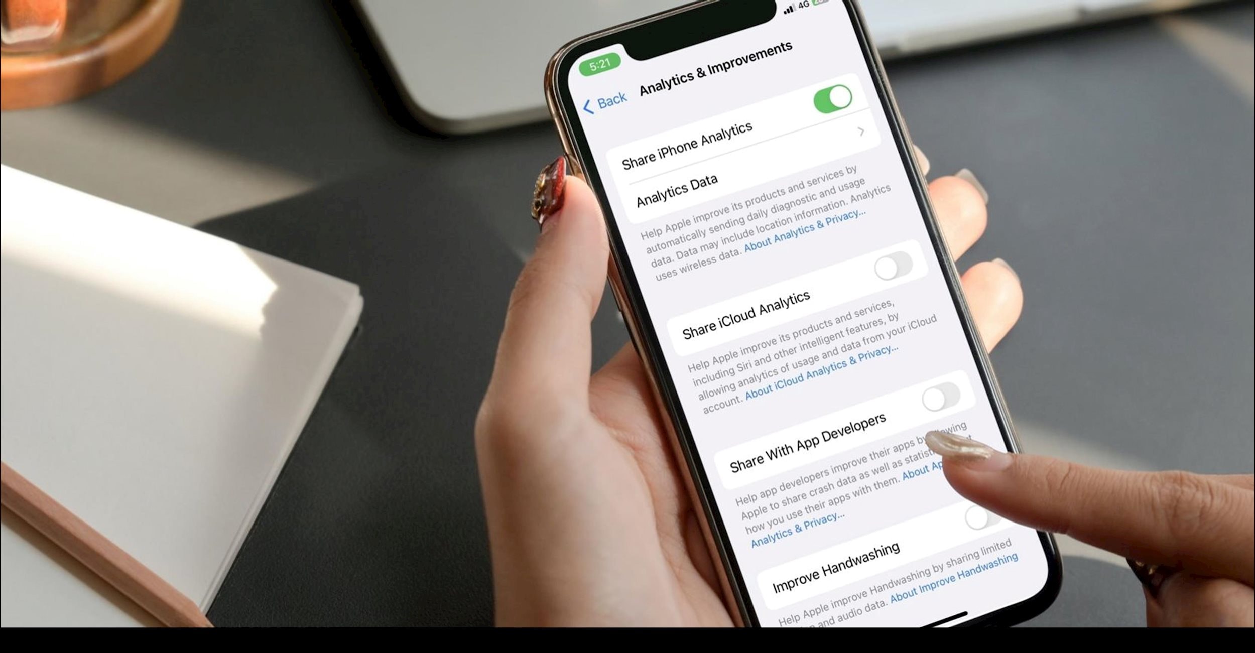 Hãy tắt hoàn toàn tính năng thu thập dữ liệu của Apple. Ảnh: Internet.