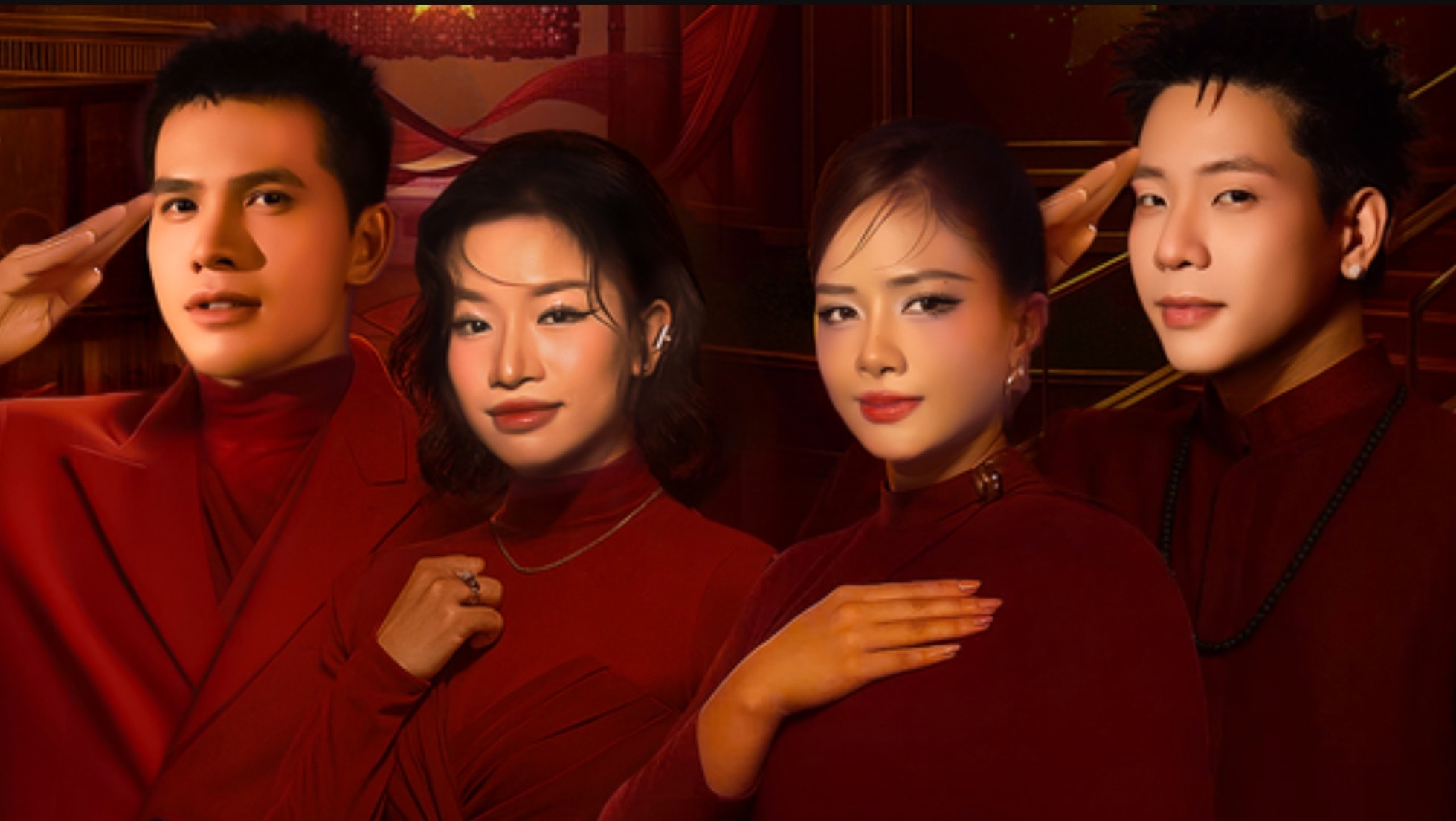 Bốn ca sĩ trẻ nổi tiếng thể hiện ca khúc.