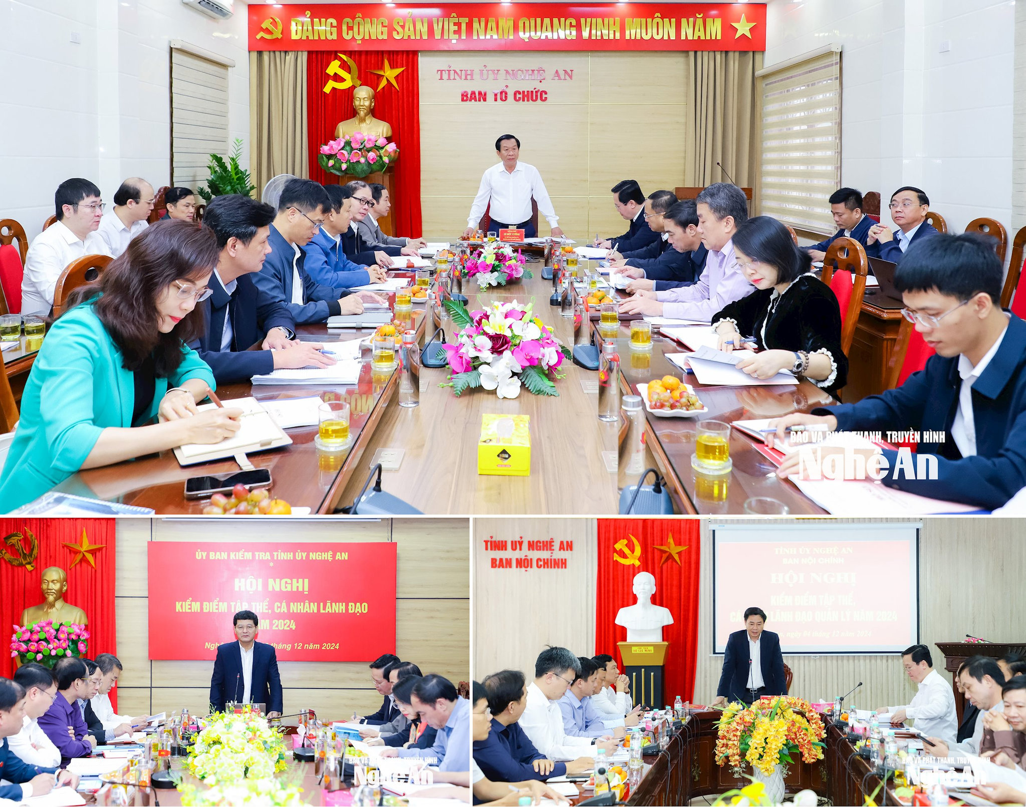 Ban Tổ chức Tỉnh ủy, Ủy ban Kiểm tra Tỉnh ủy và Ban Nội chính Tỉnh ủy tổ chức Hội nghị kiểm điểm tập thể lãnh đạo, quản lý năm 2024. 