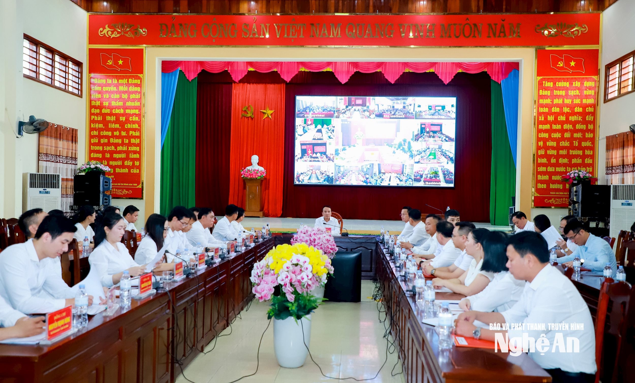 Ngày 20/6, xã Đông Lộc vận hành thử chính quyền địa phương 2 cấp. Ảnh Thành Duy