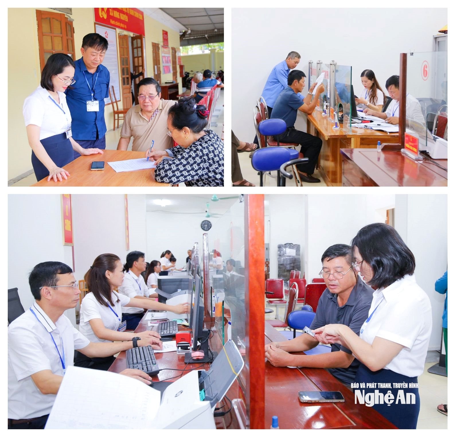 Cán bộ, công chức xã Hưng Nguyên hướng dẫn, giải quyết thủ tục hành chính cho người dân
