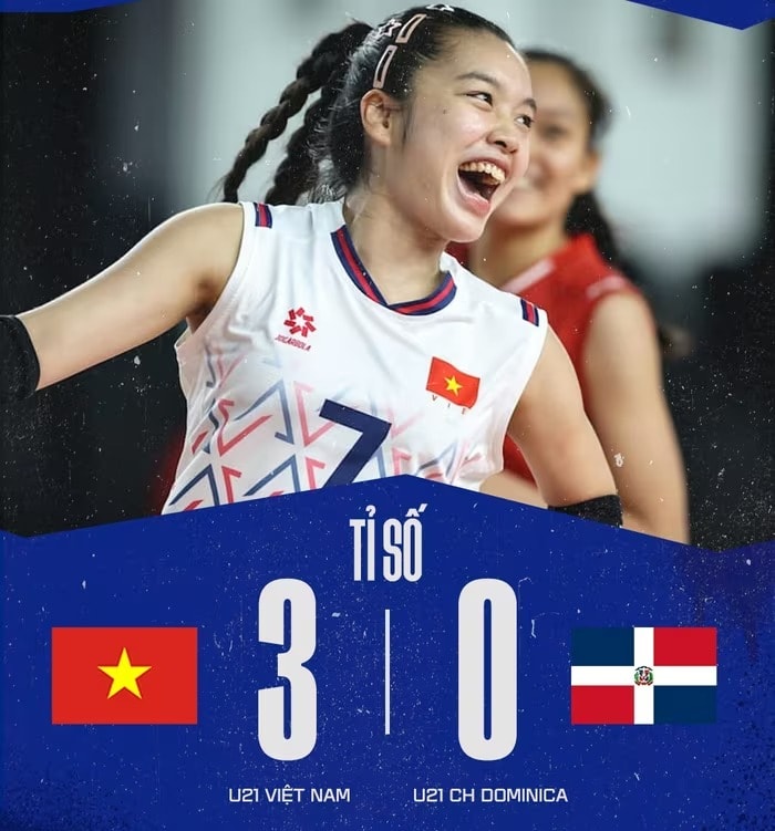 U21 nữ Việt Nam giành thắng lợi 3-0 trước U21 nữ Cộng hòa Dominica.