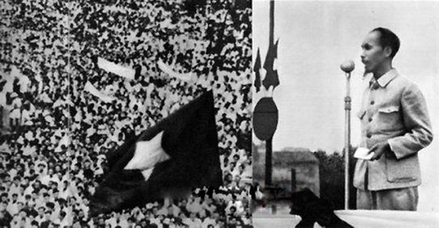 Chủ tịch Hồ Chí Minh đọc Tuyên ngôn độc lập tại Quảng trường Ba Đình, ngày 2-9-1945. Ảnh tư liệu