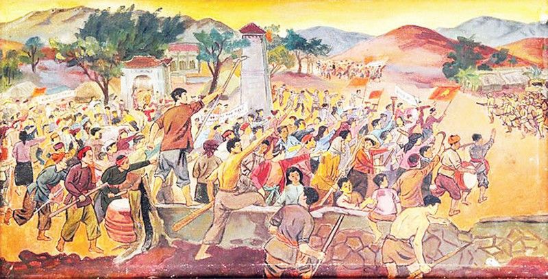 Tranh vẽ cao trào Xô viết Nghệ Tĩnh của tác giả Nguyễn Đức Nùng.
