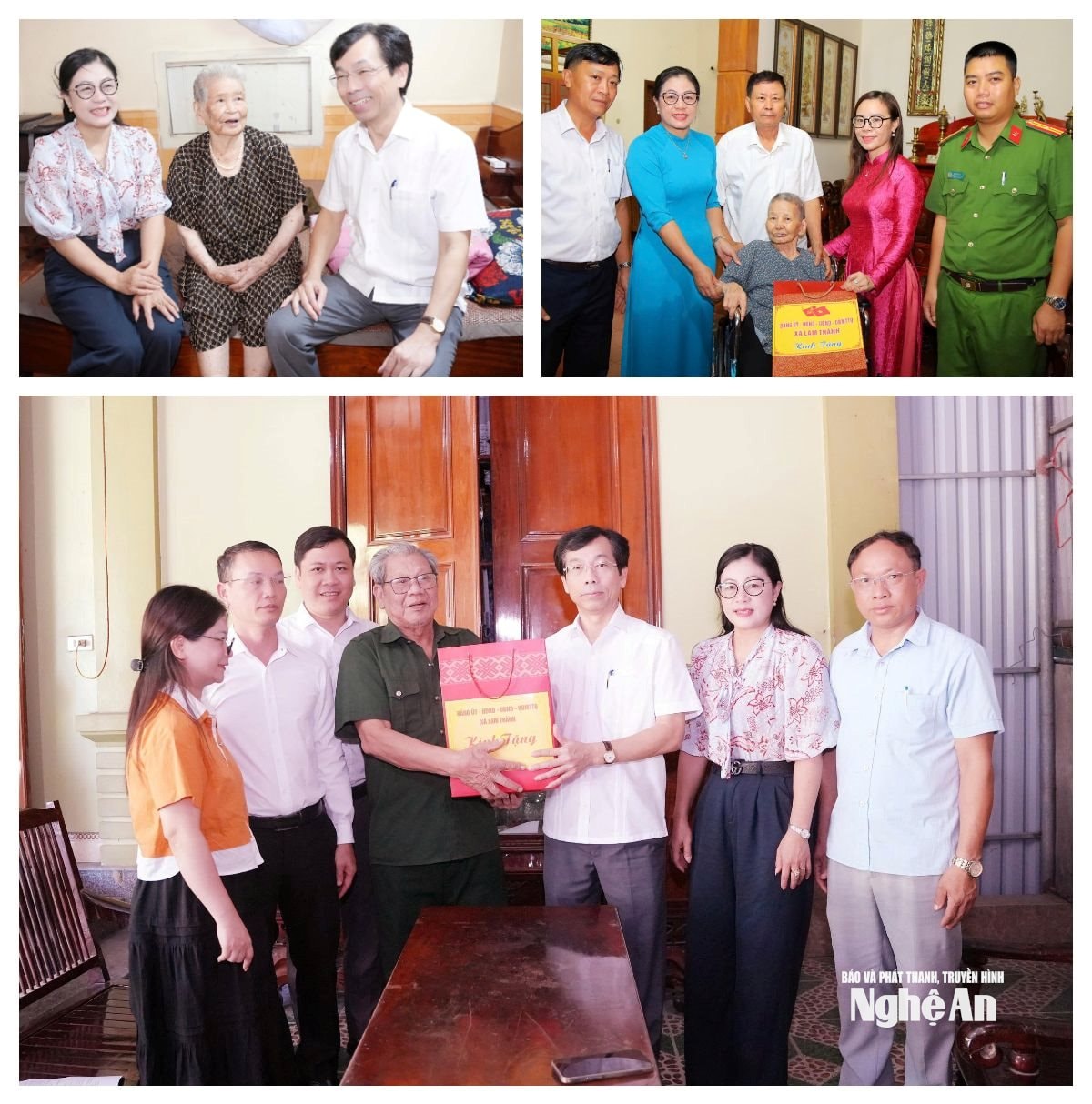 Lãnh đạo xã Lam Thành thăm hỏi, động viên, tặng quà Mẹ Viiêt