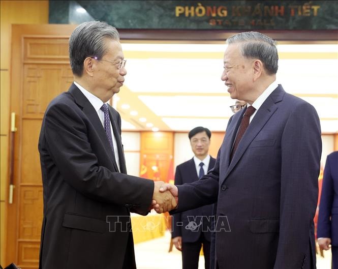 Tổng Bí thư Tô Lâm tiếp Ủy viên Trưởng Nhân đại toàn quốc Trung Quốc Triệu Lạc Tế- Ảnh 1. Tổng Bí thư Tô Lâm tiếp Ủy viên Trưởng Nhân đại toàn quốc Trung Quốc Triệu Lạc Tế- Ảnh 1.