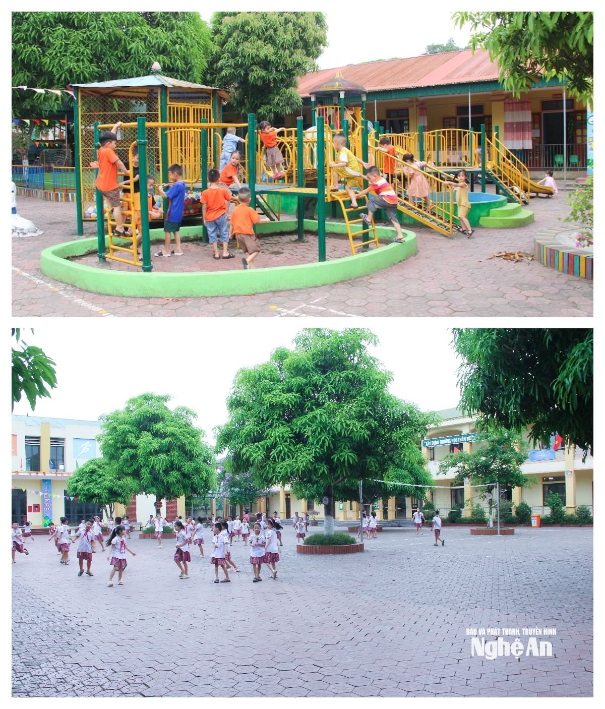  Cơ sở vật chất trường mầm non và tiểu học Hưng Thông đều được đầu tư đạt chuẩn. Ảnh Mai Hoa