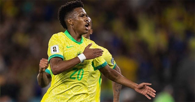 Estevao Willian vừa ghi được bàn thắng đầu tiên cho ĐT Brazil