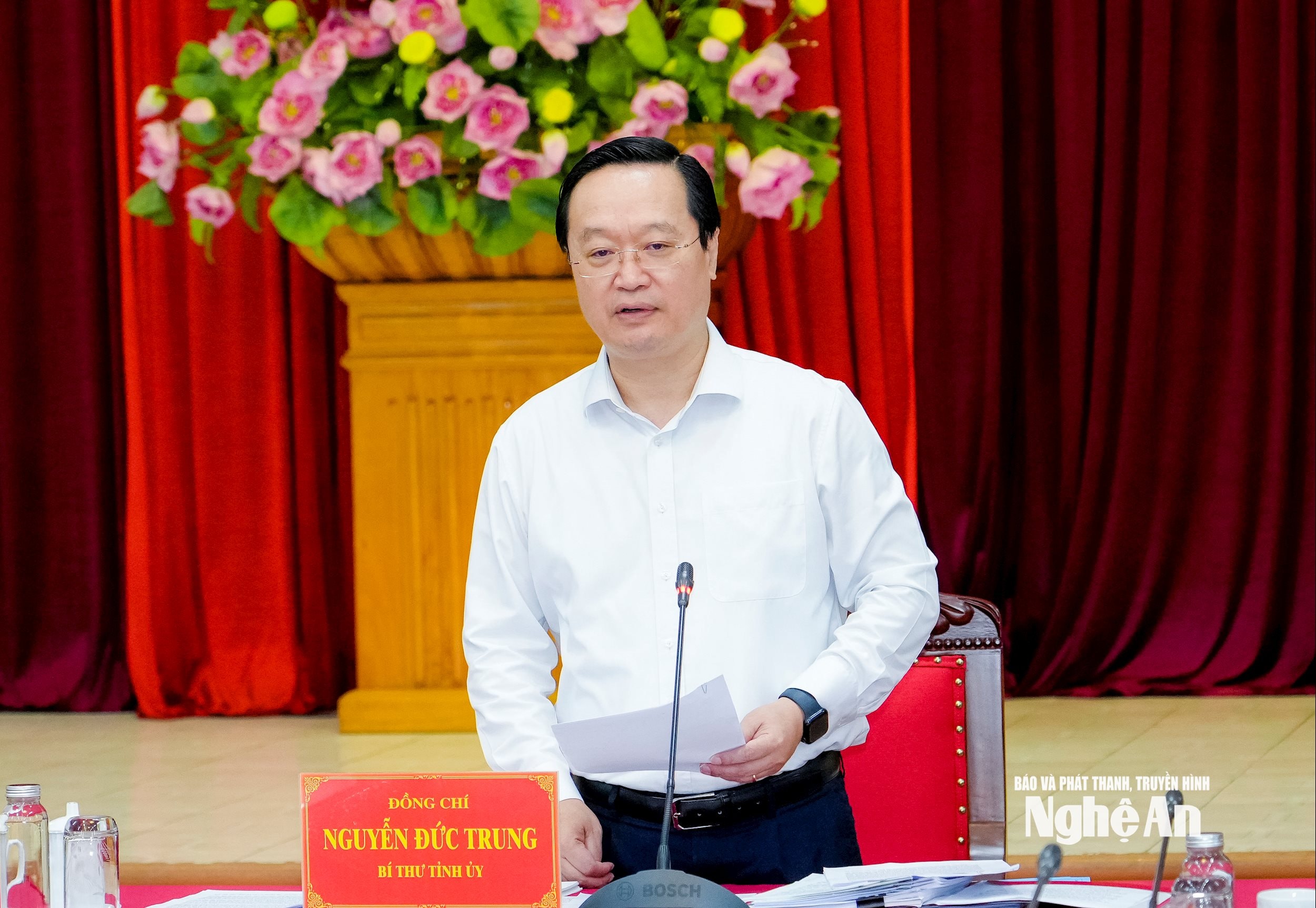 Bí thư Tỉnh u Nguyễn Đức Trung kết luận phiên họp. Ảnh: Phạm Bằng