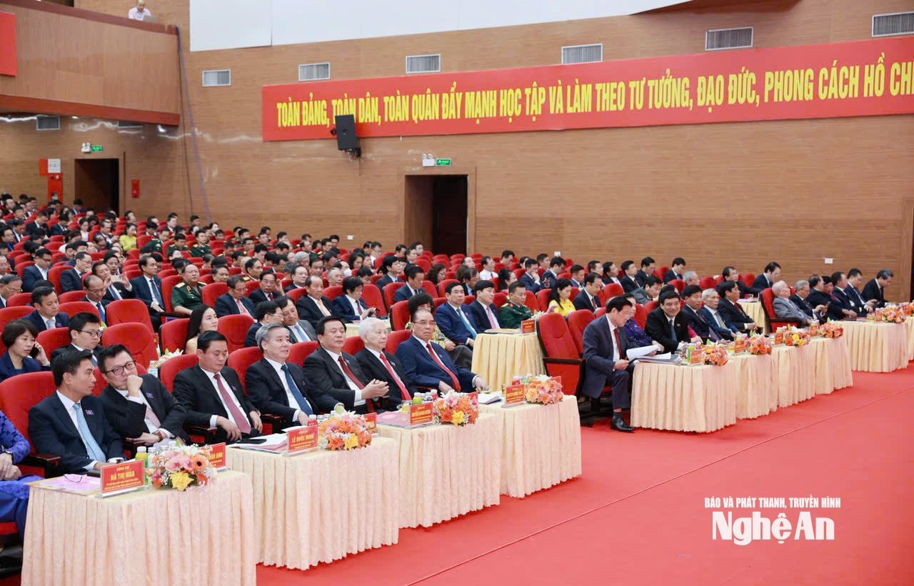 Các đại biểu tham dự Đại hội đại biểu Đảng bộ tỉnh Nghệ An lần thứ XX, nhiệm kỳ 2025-2030. Ảnh: Hữu Hoàng
