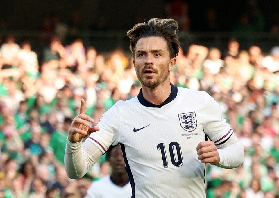 Jack Grealish vắng mặt ở đợt tập trung của tuyển Anh trong tháng 10. Ảnh- Reuters.
