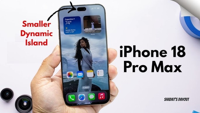 Dynamic Island trên iPhone 18 được thiết kế nhỏ gọn hơn. Ảnh: Internet.