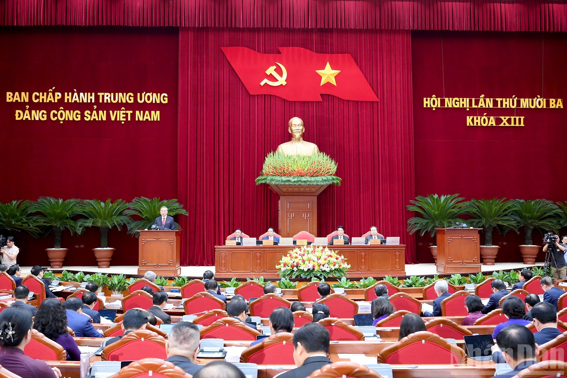 Tổng Bí thư Tô Lâm phát biểu khai mạc Hội nghị lần thứ 13, Ban Chấp hành Trung ương Đảng khóa XIII. Ảnh: nhandan.vn