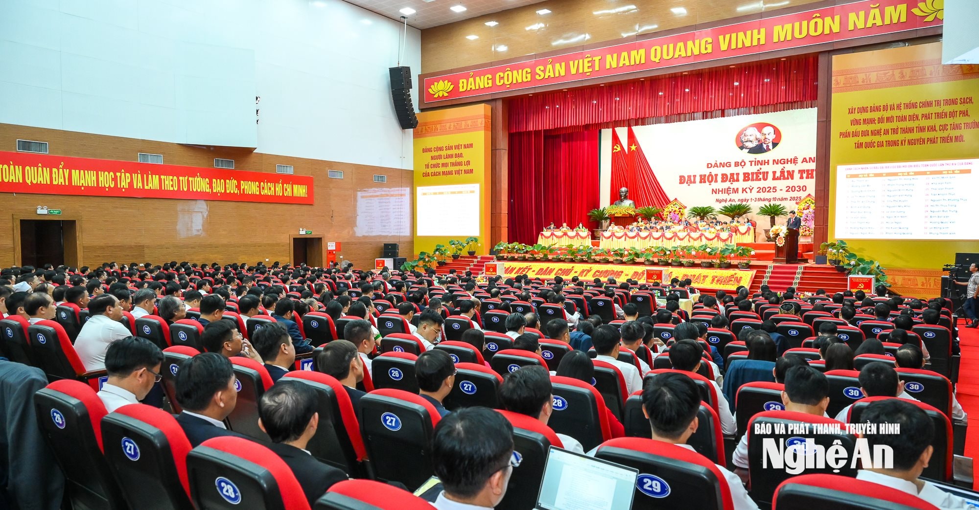 Quang cảnh Đại hội đại biểu Đảng bộ tỉnh Nghệ An lần thứ XX, nhiệm kỳ 2025 - 2030 Ảnh Thành Cường