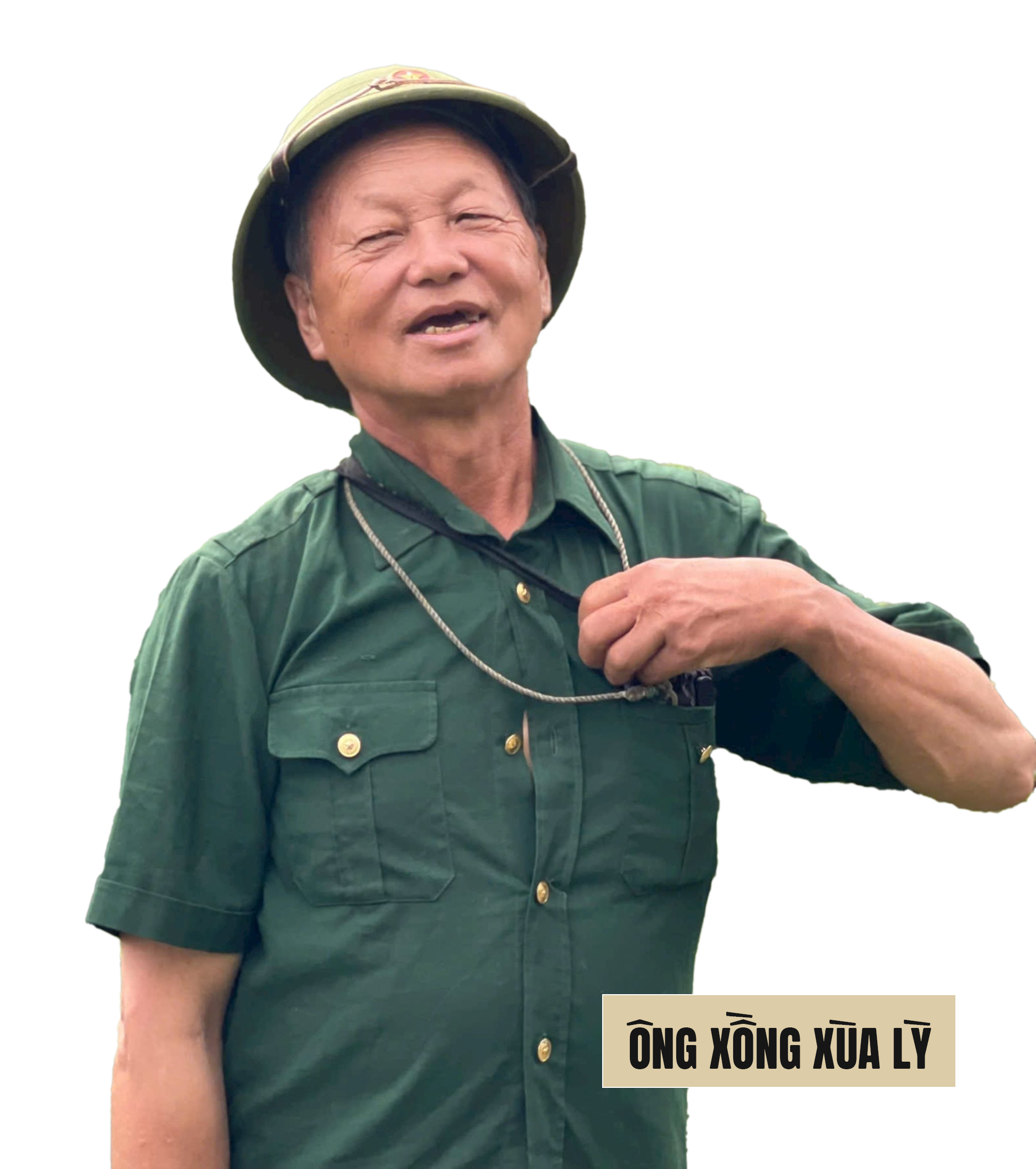 Ông Xồng Xùa Lỳ rất vui khi được đồng hành chăm sóc, bảo vệ đường biên, cột mốc. Ảnh Tiến Đông