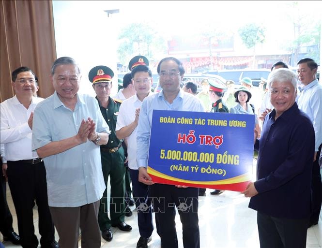 Tổng Bí thư Tô Lâm kiểm tra công tác khắc phục hậu quả bão, lụt tại Thái Nguyên- Ảnh 4.