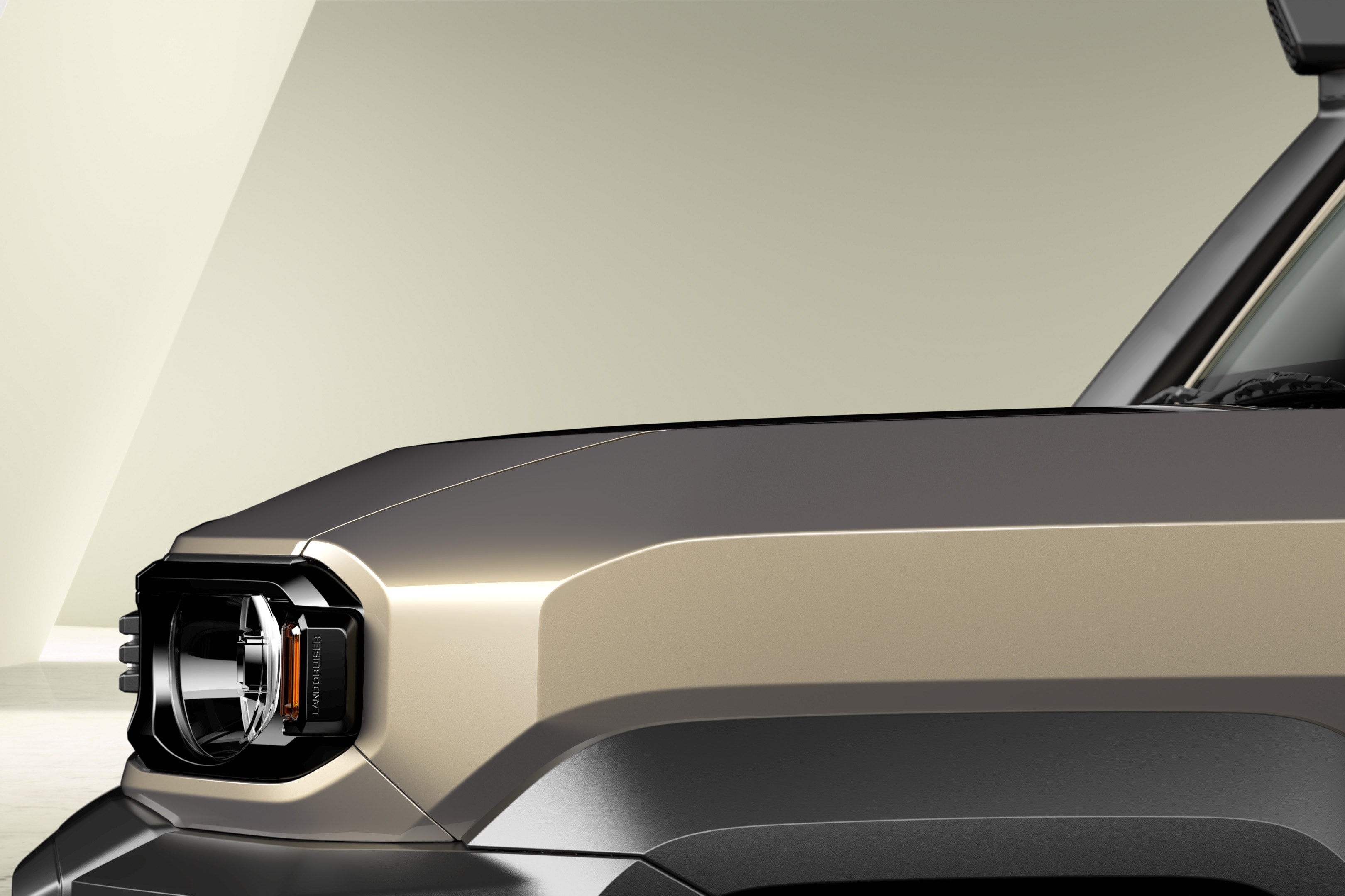 Nội thất Toyota Land Cruiser FJ với vô lăng ba chấu, màn hình trung tâm và cụm đồng hồ kỹ thuật số.