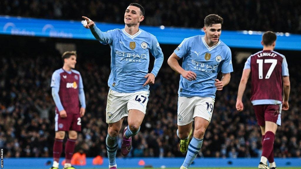Manchester City 4-1 Aston Villa: Phil Foden hits stunning hat-trick in victory at Etihad Stadium - BBC Sport