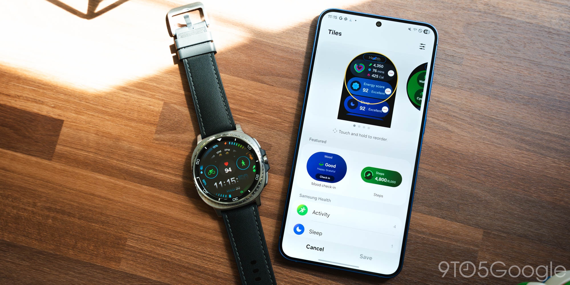 Giao diện theo dõi hoạt động thể chất trên Galaxy Watch 8 Classic.