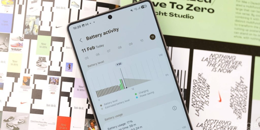Biểu đồ thời lượng pin của Galaxy S25 Ultra