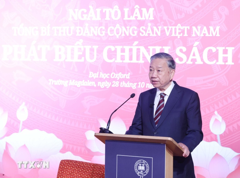 Tổng Bí thư Tô Lâm phát biểu. (Ảnh: Thống Nhất/TTXVN)