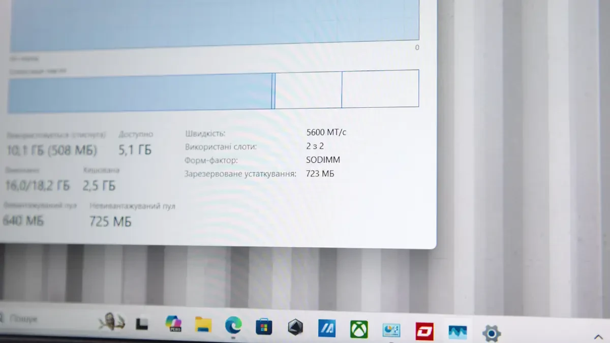 Các cổng kết nối bên cạnh trái của laptop.