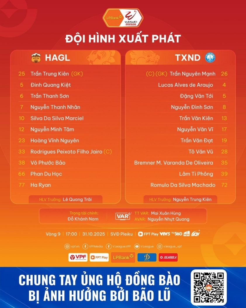Trực tiếp HAGL vs Nam Định, 17h00 hôm nay 31/10 732145